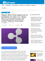 Ripple Wins Final Approval to Establish Its Own U.S. Bank, Placing RLUSD Stablecoin Under Federal Oversight ⋆ ZyCrypto