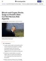 Bitcoin and Crypto Stocks Surge as Powell's Rate-Cut Hint Revives Risk Appetite