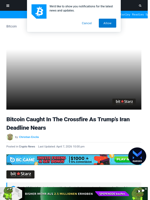 Bitcoin Caught In The Crossfire As Trump's Iran Deadline Nears