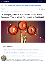 JP Morgan, Bitcoin & the 1300-Day Altcoin Squeeze: This is What You Need to Do Next?