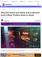 Why Tether Moved $1B — What Bitcoin Traders Should Know