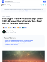 Best Crypto to Buy Now: Bitcoin Slips Below $81K, Ethereum Nears Glamsterdam, Zcash Bets on Quantum Resistance: Guest Post by BlockchainReporter | CoinMarketCap