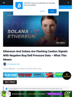 Ethereum And Solana Are Flashing Caution Signals With Negative Buy/Sell Pressure Data - What This Means | Bitcoinist.com