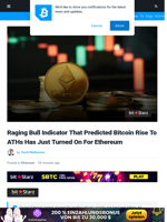 Raging Bull Indicator That Predicted Bitcoin Rise To ATHs Has Just Turned On For Ethereum | Bitcoinist.com