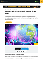 Decentralized Communities Can Fix AI Bias