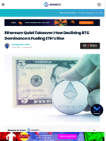 Ethereum Quiet Takeover: How Declining BTC Dominance Is Fueling ETH’s Rise