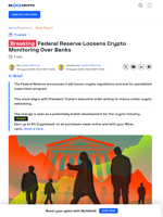 This is Why the Federal Reserve is Loosening Crypto Rules