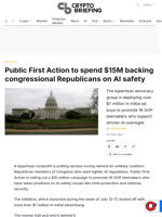 Public First Action to spend $15M backing congressional Republicans on AI safety