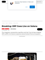 Breaking: XRP Goes Live on Solana - U.Today
