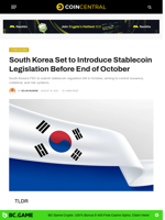 South Korea Set to Introduce Stablecoin Legislation Before End of October