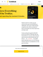 Bitcoin Price (BTC) News: Escalator Up, Elevator Down