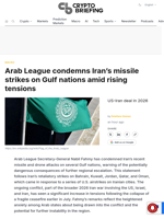 Arab League condemns Iran's missile strikes on Gulf nations amid rising tensions