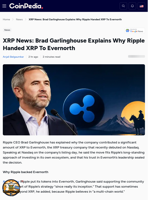 XRP News: Brad Garlinghouse Explains Why Ripple Handed XRP To Evernorth