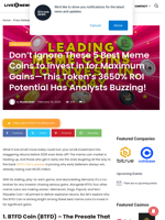 Don’t Ignore These 5 Best Meme Coins to Invest in for Maximum Gains—This Token’s 3650% ROI Potential Has Analysts Buzzing! | Live Bitcoin News