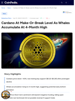 Cardano At Make-Or-Break Level As Whales Accumulate At 4-Month High