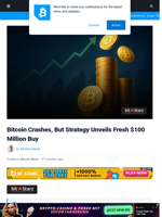 Bitcoin Crashes, But Strategy Unveils Fresh $100 Million Buy