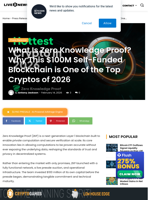 What Is Zero Knowledge Proof? Why This $100M Self-Funded Blockchain is One of the Top Cryptos of 2026 | Live Bitcoin News