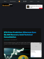 ETH Price Prediction: Ethereum Eyes $2,400 Recovery Amid Technical Consolidation - Blockchain.News