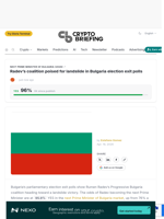 Radev's coalition poised for landslide in Bulgaria election exit polls