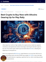 Best Crypto to Buy Now with Altcoins Gearing Up for May Rally : Bitcoin Pepe (BPEP), CartelFi (CARTFI), PepeX (PEPX).