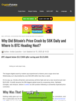 Why Did Bitcoin's Price Crash by $6K Daily and Where Is BTC Heading Next?