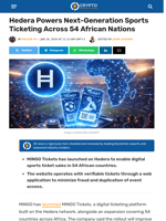 Hedera Powers Sports Ticketing Across 54 African Nations