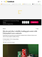 Bitcoin, ether volatility trading gets easier with Polymarket's new Volmex contracts