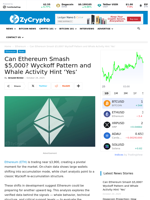 Can Ethereum Smash $5,000? Wyckoff Pattern and Whale Activity Hint ‘Yes’ ⋆ ZyCrypto