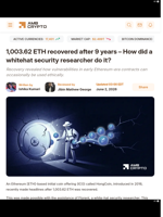 1,003.62 ETH recovered after 9 years - How did a whitehat security researcher do it? - AMBCrypto