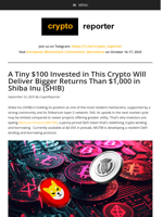 A Tiny $100 Invested in This Crypto Will Deliver Bigger Returns Than $1,000 in Shiba Inu (SHIB)
