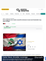 Iran suggests one-week ceasefire between Israel and Hezbollah may start tonight