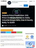 Solana Price Prediction: SOL Price Underperforms As Daily Volume Drops 34%, Can It Really Rally To $200 | Live Bitcoin News