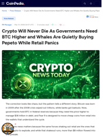 Crypto Will Never Die As Governments Need BTC Higher and Whales Are Quietly Buying Pepeto While Retail Panics