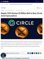 Ripple CEO Denies $5 Billion Bid to Buy Circle Amid Speculation