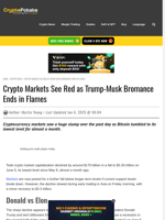 Crypto Markets See Red as Trump-Musk Bromance Ends in Flames  