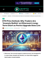 ETH Price Outlook: Why Traders Are 'Insanely Bullish' on Ethereum’s Long-Term Chart as Pectra Upgrade Goes Live - Crypto News Flash