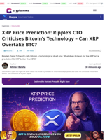 XRP Price Prediction: Ripple's CTO Criticises Bitcoin's Technology – Can XRP Overtake BTC?