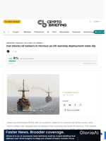 Iran blocks oil tankers in Hormuz as UK warship deployment odds dip