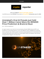 RENDER Price Prediction vs Brainrot Trend vs Unstaked Utility: Which One Wins 2025?