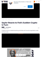 Saylor Reacts to Fed's Sudden Crypto U-Turn - U.Today