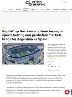 World Cup final lands in New Jersey as sports betting and prediction markets brace for Argentina vs Spain