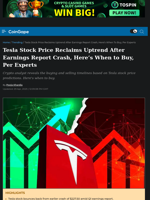 Tesla Stock Price Reclaims Uptrend After Earnings Report Crash, Here's When to Buy, Per Experts