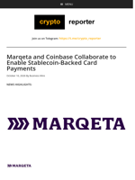 Marqeta and Coinbase Collaborate to Enable Stablecoin-Backed Card Payments
