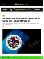 Fed Governor Stephen Miran pushes for faster rate cuts