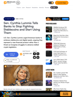 Sen. Cynthia Lummis Tells Banks to Stop Fighting Stablecoins and Start Using Them – News Bytes Bitcoin News