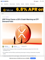 XRP Price Faces 25% Crash Risk After Bullish Metric Fails