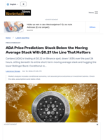ADA Price Prediction: Stuck Below the Moving Average Stack With $0.21 the Line That Matters - Blockchain.News
