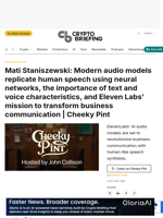 Mati Staniszewski: Modern audio models replicate human speech using neural networks, the importance of text and voice characteristics, and Eleven Labs' mission to transform business communication | Cheeky Pint