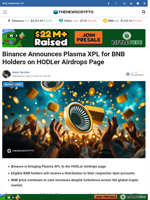 Binance Announces Plasma XPL for BNB Holders on HODLer Airdrops Page - TheNewsCrypto