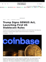 Trump Signs GENIUS Act, Launching First US Stablecoin Rules - 